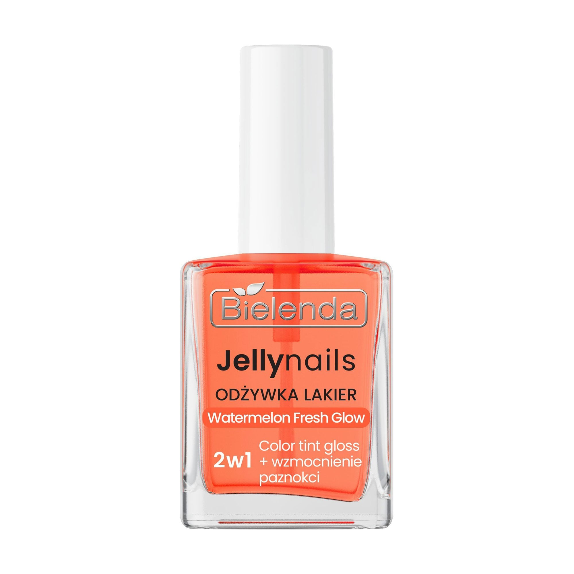 Зміцнювальний лак-кондиціонер для нігтів 2 в 1 Bielenda Jelly Nails Watermelon Fresh Glow, 10 мл